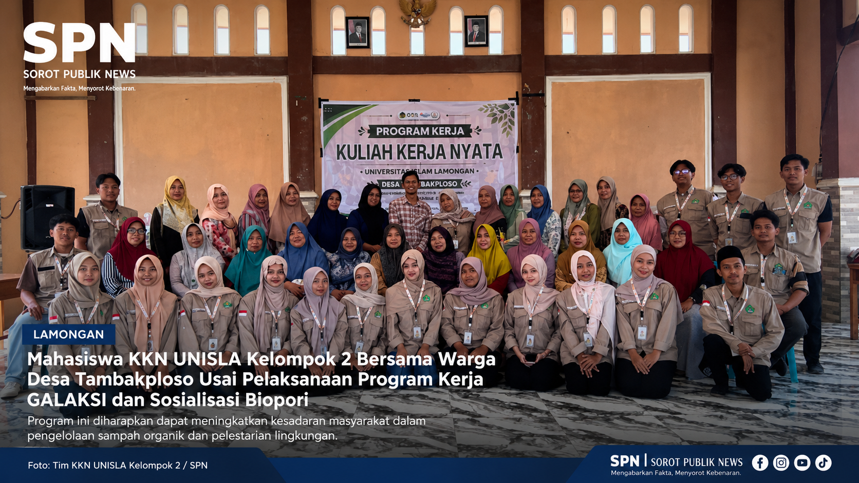 Mahasiswa KKN UNISLA Kelompok 2 Edukasi Warga Tambakploso Lewat Program GALAKSI dan Sosialisasi Biopori