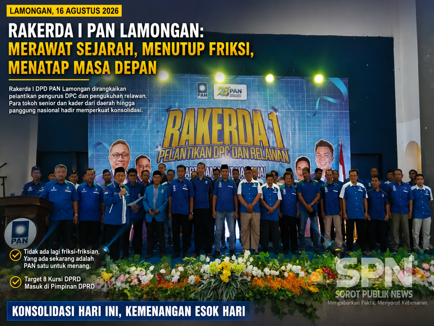 Rakerda PAN Lamongan: Merawat Sejarah, Menutup Friksi, Menatap Masa Depan