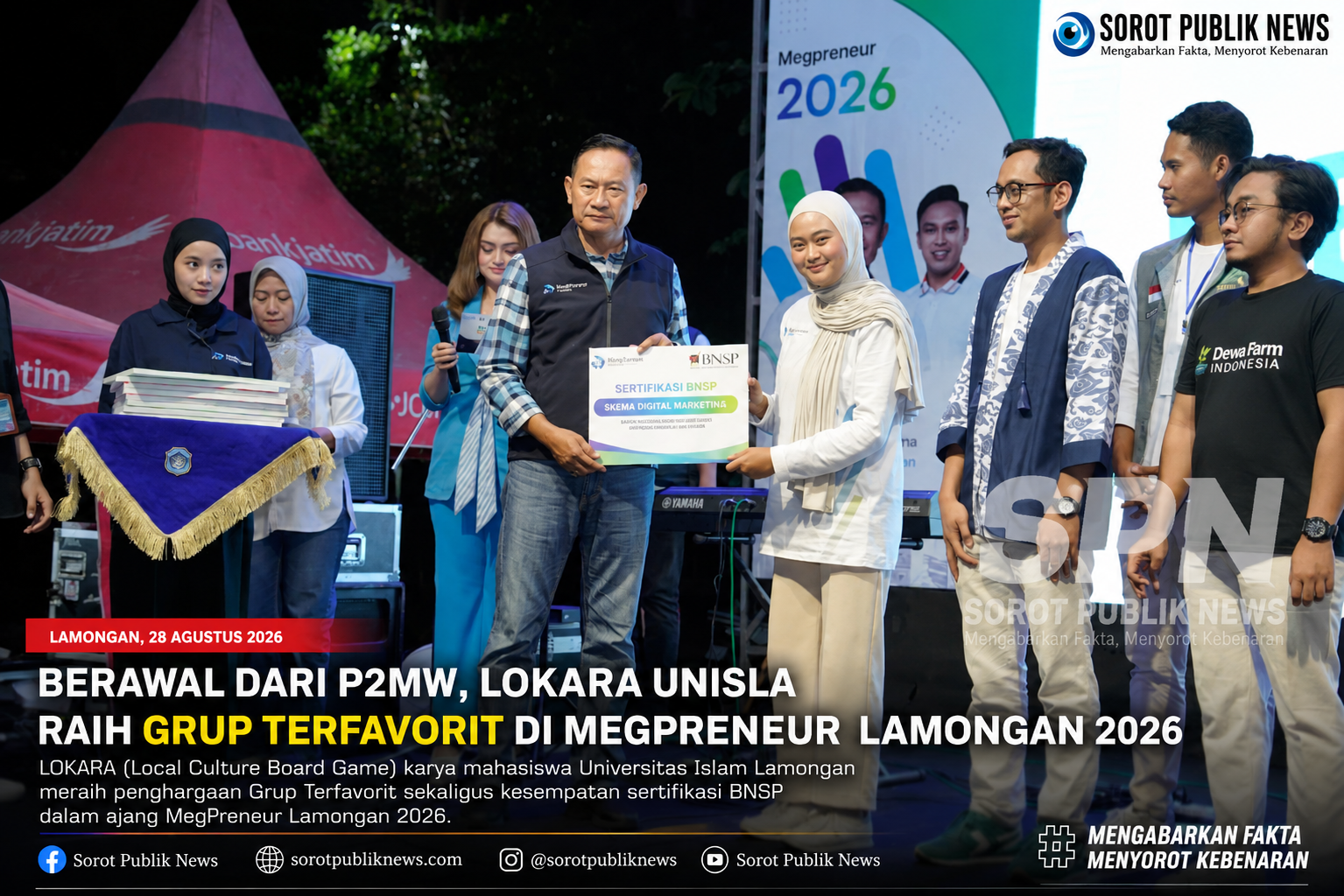 Berawal dari P2MW, LOKARA UNISLA Raih Grup Terfavorit di MegPreneur Lamongan 2026