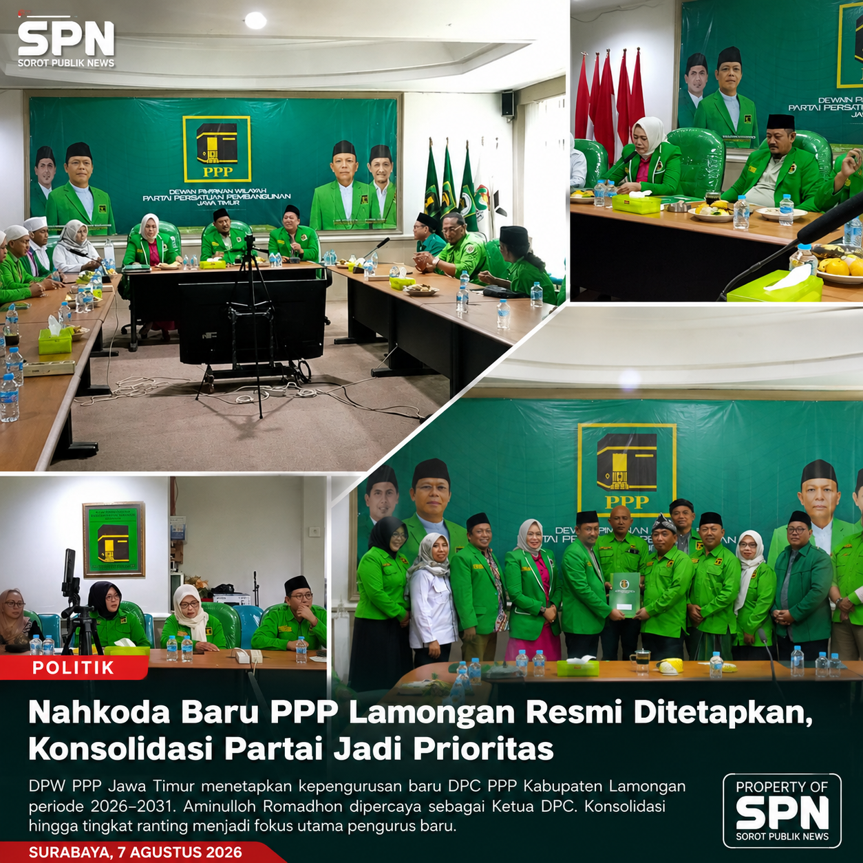 Nahkoda Baru PPP Lamongan Resmi Ditetapkan, Konsolidasi Partai Jadi Prioritas