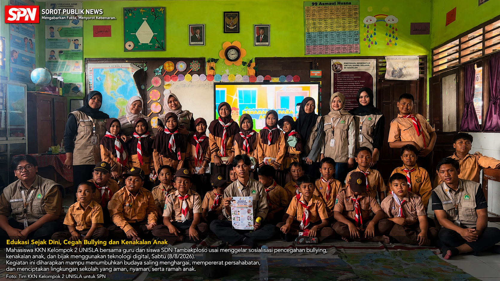 Mahasiswa KKN UNISLA Tanamkan Budaya Anti-Bullying di SDN Tambakploso